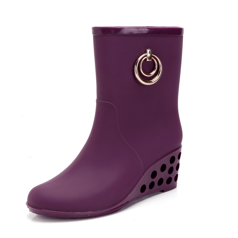 여성용 PVC 방수 고무 신발, 웨지 힐 레인 부츠,  - Women'S Fashion Gumboots 리뷰 및 가격