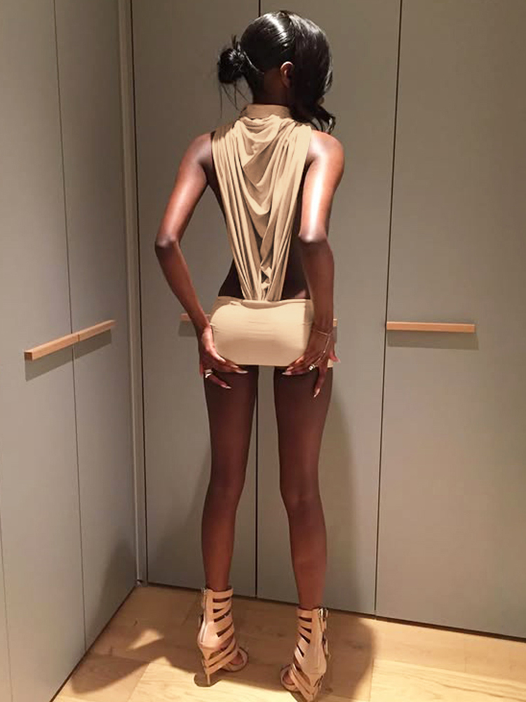 이상한 디자인의 섹시한 사이드 홀로우 투피스 세트 여성 - Turtleneck Bodysuit 리뷰 및 가격